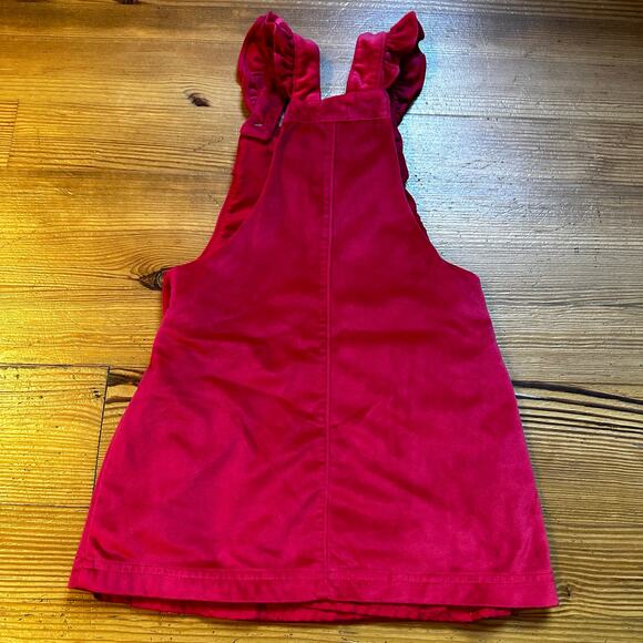 Tahari red velvet snowflake button ruffle overall dress SIZE 6 - Picture 4 of 4